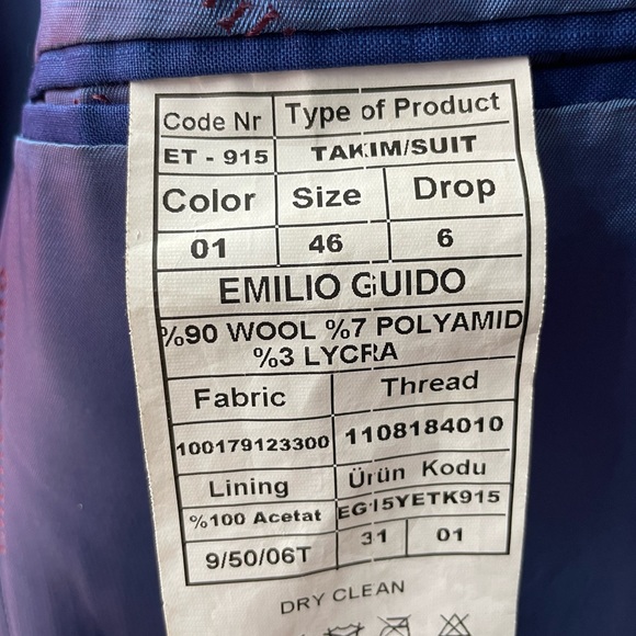 Emilio Guido suits and pants size 36us or 46eur - Picture 4 of 5